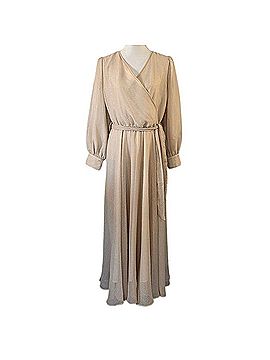 Ivy City Co. Champagne Beige Wrap Maxi Dress Cocktail Dress (view 1)