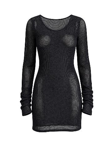 Wolford Mesh Bodycon Tunic Cocktail Dress (view 1)