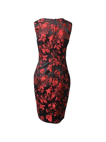 Jason Wu Jason Wu Draped Floral Print Sleeveless Dress in Black Polyester (view 2)