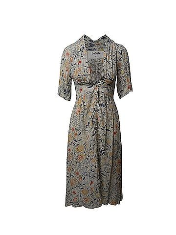 BA&SH Ba&amp;Sh Floral Print Deep V-neck Midi Dress in Multicolor Viscose (view 1)
