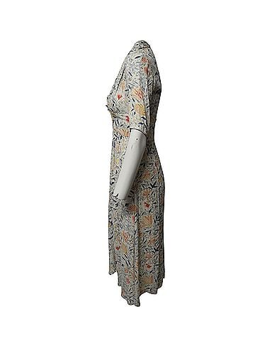 BA&SH Ba&amp;Sh Floral Print Deep V-neck Midi Dress in Multicolor Viscose (view 2)