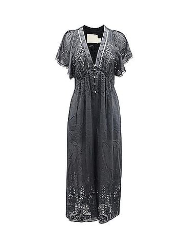 Zimmermann Zimmermann Harlequin Broderie-Anglaise V-neck Jumpsuit in Black Cotton (view 1)
