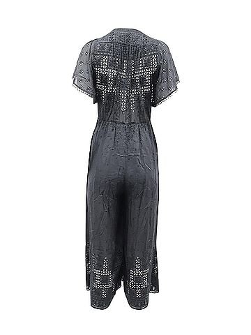 Zimmermann Zimmermann Harlequin Broderie-Anglaise V-neck Jumpsuit in Black Cotton (view 2)