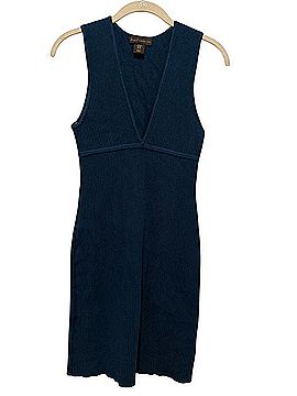 House of Harlow 1960 Teal Ribbed V-Neck Knit Dress Casual Dress (view 1)
