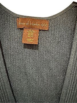 House of Harlow 1960 Teal Ribbed V-Neck Knit Dress Casual Dress (view 2)