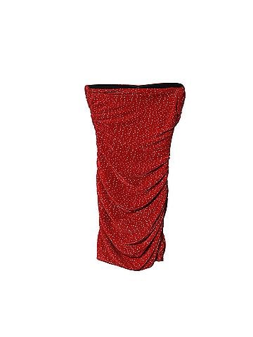 Maje Maje Orion Ruched Polka Dot Mini Dress in Red Polyester (view 2)