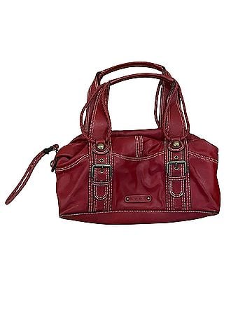 Hype Red Leather Buckle Detail Satchel Leather Satchel (view 1)