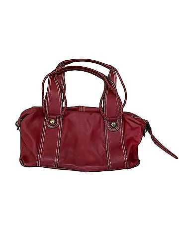 Hype Red Leather Buckle Detail Satchel Leather Satchel (view 2)