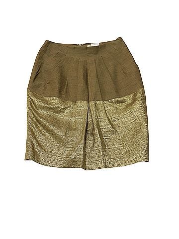 ETRO Etro Dual Tone Tulip Skirt in Gold Silk (view 1)