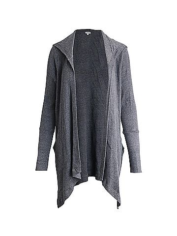 Splendid Splendid Hooded Cardigan in Grey Cotton (view 1)