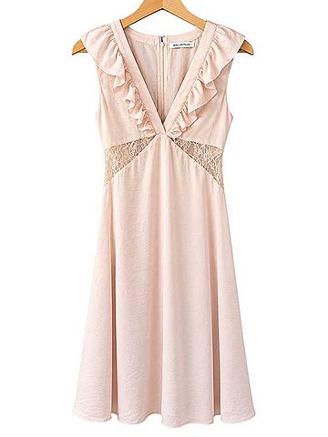 Avec Les Filles Lace Cutout Ruffle Midi Dress Cocktail Dress (view 2)