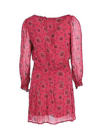 BA&SH Ba&amp;sh See-through Sleeve Printed Dress in Red Viscose (view 2)