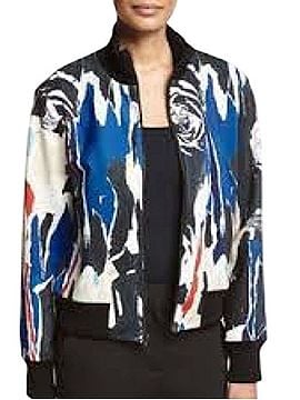 DKNY Abstract Paint-Effect Bomber Jacket Jacket (view 1)