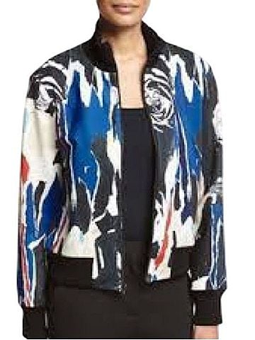DKNY Abstract Paint-Effect Bomber Jacket Jacket (view 1)