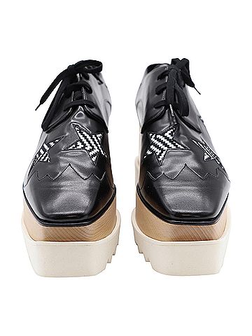 Stella McCartney Stella McCartney Elyse Star Platform Lace Up Derby in Black Leather (view 2)