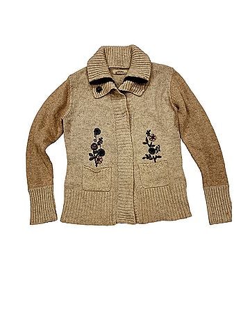 Natural Reflections Floral Embroidered Pocket Cardigan Sweater Wool Cardigan (view 1)