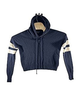 Minnie Rose F7723 Varsity Stripe Cashmere Hoodie Pullover Sweater (view 2)