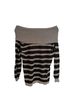 August Silk Stripes Black Gray Pullover Sweater Size M - photo 2