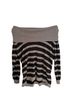 August Silk Stripes Black Gray Pullover Sweater Size M - photo 1
