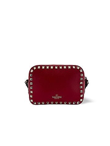 Valentino Garavani Rockstud Camera Leather Red Leather Crossbody Bag Bag (view 1)