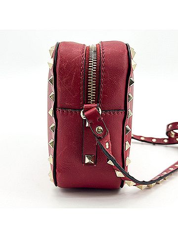 Valentino Garavani Rockstud Camera Leather Red Leather Crossbody Bag Bag (view 2)