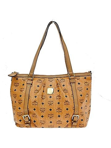 MCM Vintage Visetos Leather Brown Leather Tote Bag Bag (view 1)