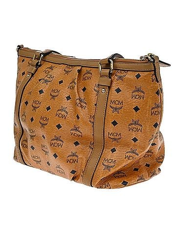 MCM Vintage Visetos Leather Brown Leather Tote Bag Bag (view 2)