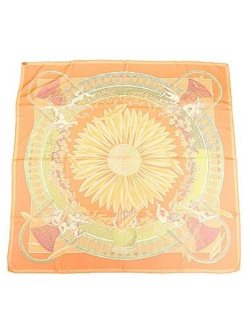 Chanel Carré 90 Silk Orange Silk Scarve &amp; Shawl Accessory (view 1)
