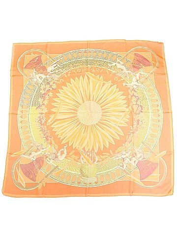 Chanel Carré 90 Silk Orange Silk Scarve &amp; Shawl Accessory (view 2)