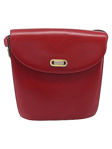 Bally Vintage Leather Red Leather Shoulder Bag Bag (view 1)