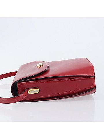 Bally Vintage Leather Red Leather Shoulder Bag Bag (view 2)
