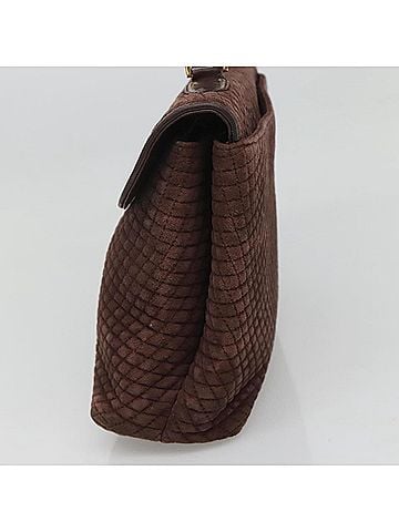 Bally Handbag Quilted Suede Brown Suede Handbag (view 2)