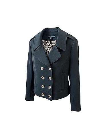 White House Black Market Double Breasted Cropped Blazer Moto Jacket Jacket (view 1)