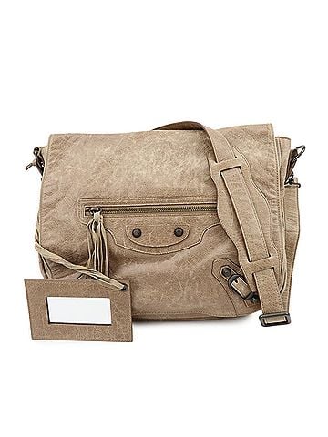 Balenciaga Classic Studs Folk Messenger Leather Brown Leather Crossbody Bag Bag (view 1)