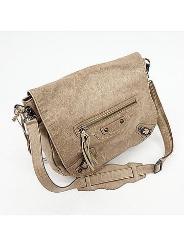 Balenciaga Classic Studs Folk Messenger Leather Brown Leather Crossbody Bag Bag (view 2)