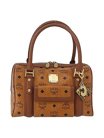 MCM Visetos Logogramme Leather Brown Leather Handbag (view 1)