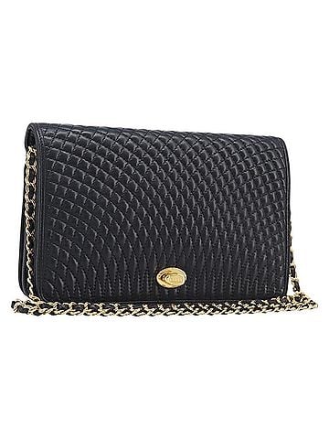 Bally Vintage Chain Quilted Leather Black Leather Shoulder Bag Bag (view 1)