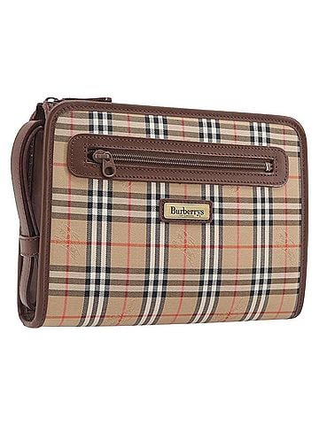 Burberry Nova Check Pochette Canvas Beige Canvas Clutche &amp; Pouche Bag (view 1)