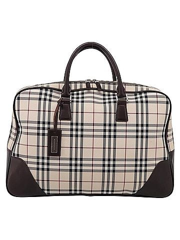 Burberry Boston Nova Check Canvas Beige Nylon Handbag (view 1)