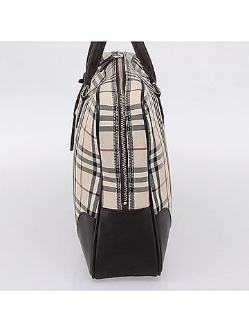 Burberry Boston Nova Check Canvas Beige Nylon Handbag (view 2)