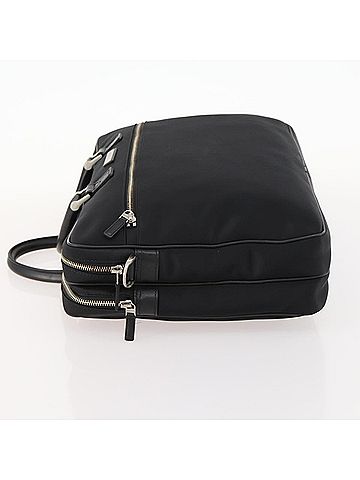 Burberry Front Zip Pocket Convertible Leather Black Nylon Briefcase Bag (view 2)