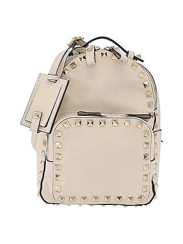 Valentino Garavani Rockstud Leather Beige Leather Tote Bag Bag (view 1)