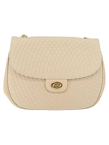 Bally Vintage Chain Quilted Leather Neutral Leather Shoulder Bag Bag (view 1)
