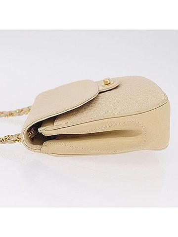 Bally Vintage Chain Quilted Leather Neutral Leather Shoulder Bag Bag (view 2)