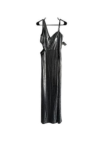 Aidan Mattox One Shoulder Foil Knot Gown Cocktail Dress (view 1)