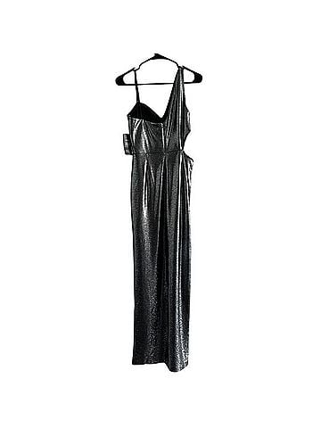 Aidan Mattox One Shoulder Foil Knot Gown Cocktail Dress (view 2)