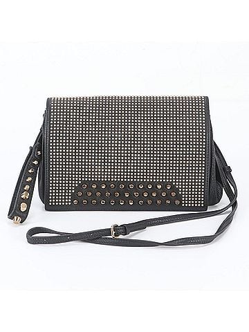 MCM MCM Studded Leather Shoulder Bag, Black, Brand Name, Women's (view 1)