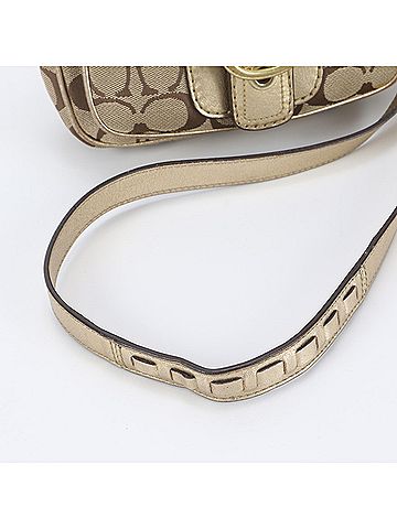 Coach Coach Signature 11593 Leather Canvas Shoulder Bag Crossbody for Women (view 2)