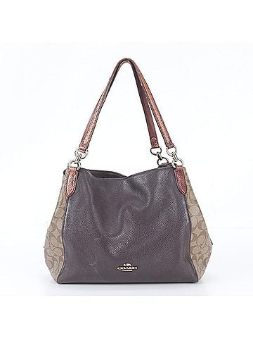 Coach Coach Signature Leather Shoulder Bag Tote Handbag Brown Women's (view 1)
