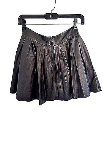 Alice + Olivia Dara Leather Skirt (view 2)